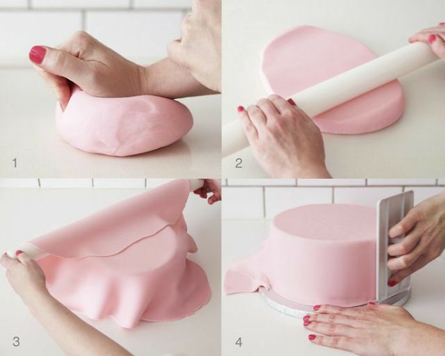 Bộ dụng cụ làm fondant 11 món - Cán lăn bột nhựa đúc