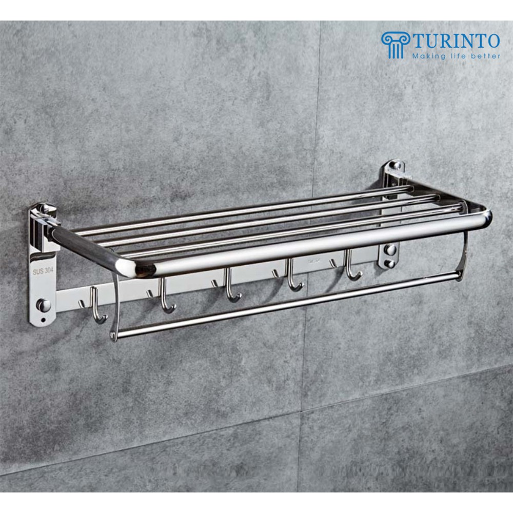 Kệ Treo Khăn Tắm INOX SUS304 lắp đặt dán tường hoặc khoan, Giá vắt khăn phòng tắm đa năng tiện dụng