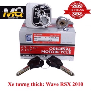 Bộ ổ khoá xe máy Wave RSX110 6 cạnh ( Khoá điện +Khoá yên ) mQ.shop