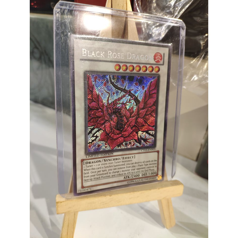 Lá bài thẻ bài Yugioh Black Rose Dragon - Secret Rare - Tặng bọc bài nhựa bảo quản