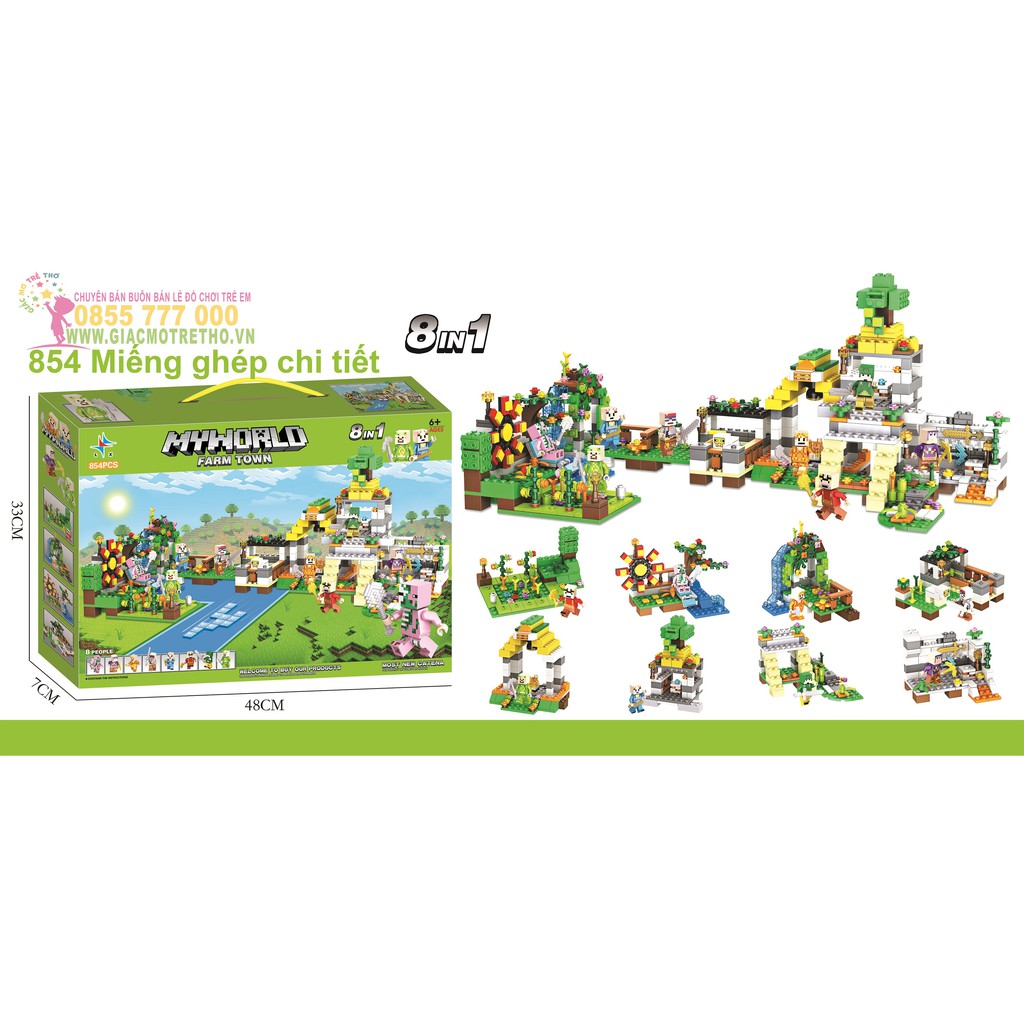 Lego Ghép Hình Game My World 8IN1 854PCS SP615