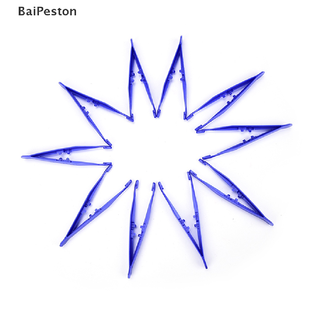 Set 10 Nhíp Y Tế Bằng Nhựa Màu Xanh Dương ♨Nóng Bỏng