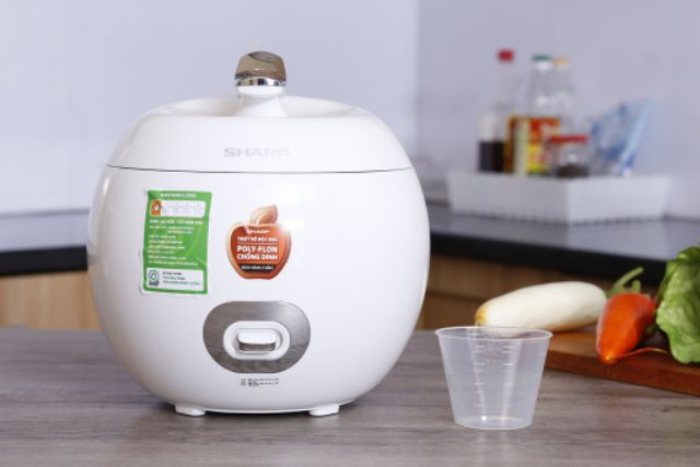 Nồi cơm điện Sharp quả táo 0.72 lít KS-A08V-WH Trắng bảo hành chính hãng | BigBuy360 - bigbuy360.vn