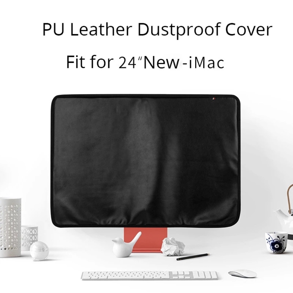 Vỏ Chống Bụi Bằng Da PU Cho IMac Vỏ Bảo Vệ Chống Bụi Màn Hình Hiển Thị 24 Inch Với Túi Sau Tương Lai