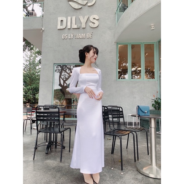Đầm lụa tay dài ( MẪU DO SHOP CEERI CHỤP)