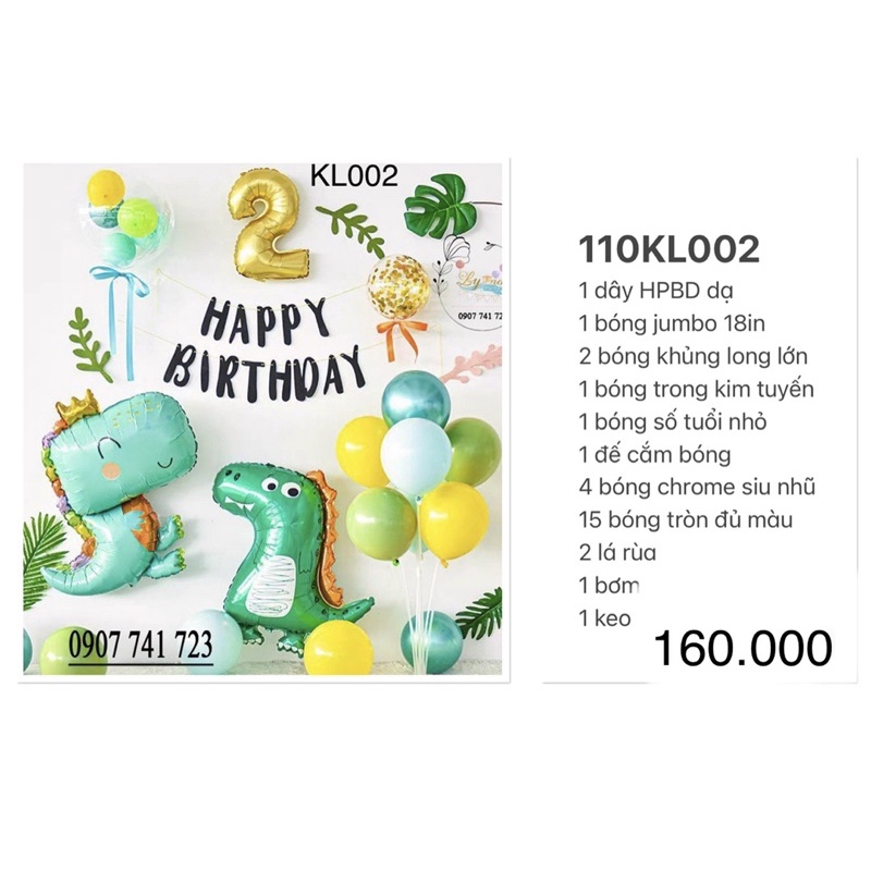 Set bong bóng phụ kiện sinh nhật-trang trí cho bé trai và gái-LynaShop