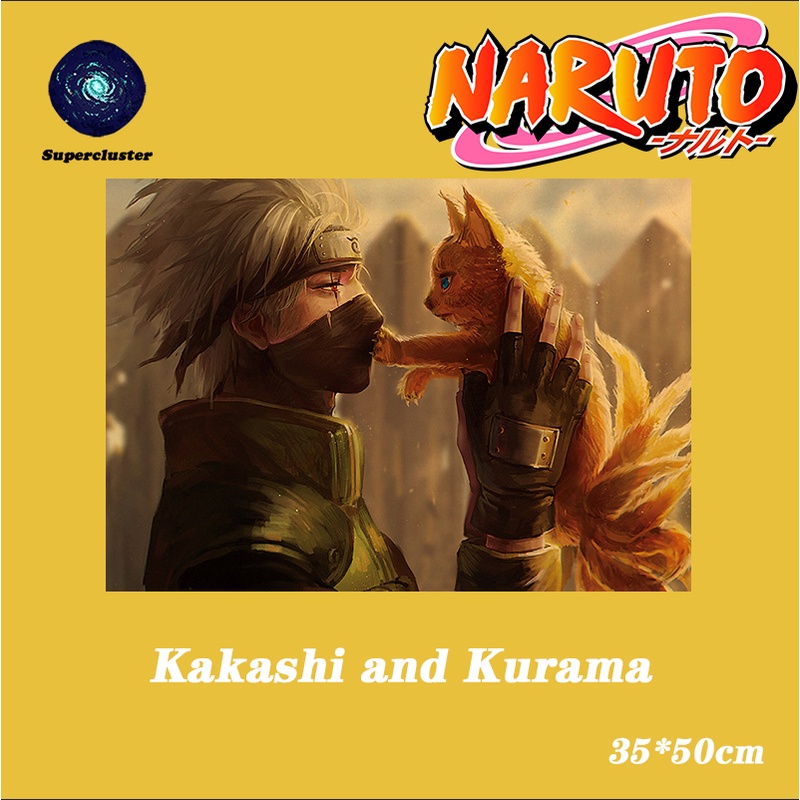 Poster Phim Anime Naruto "Kakashi Và Kurama" 50.5x35cm