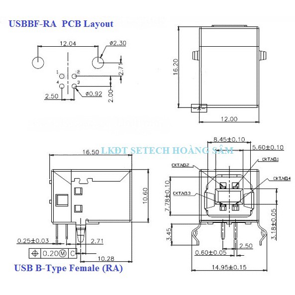 Cổng USB A Type B Type mini USB 1 chiếc