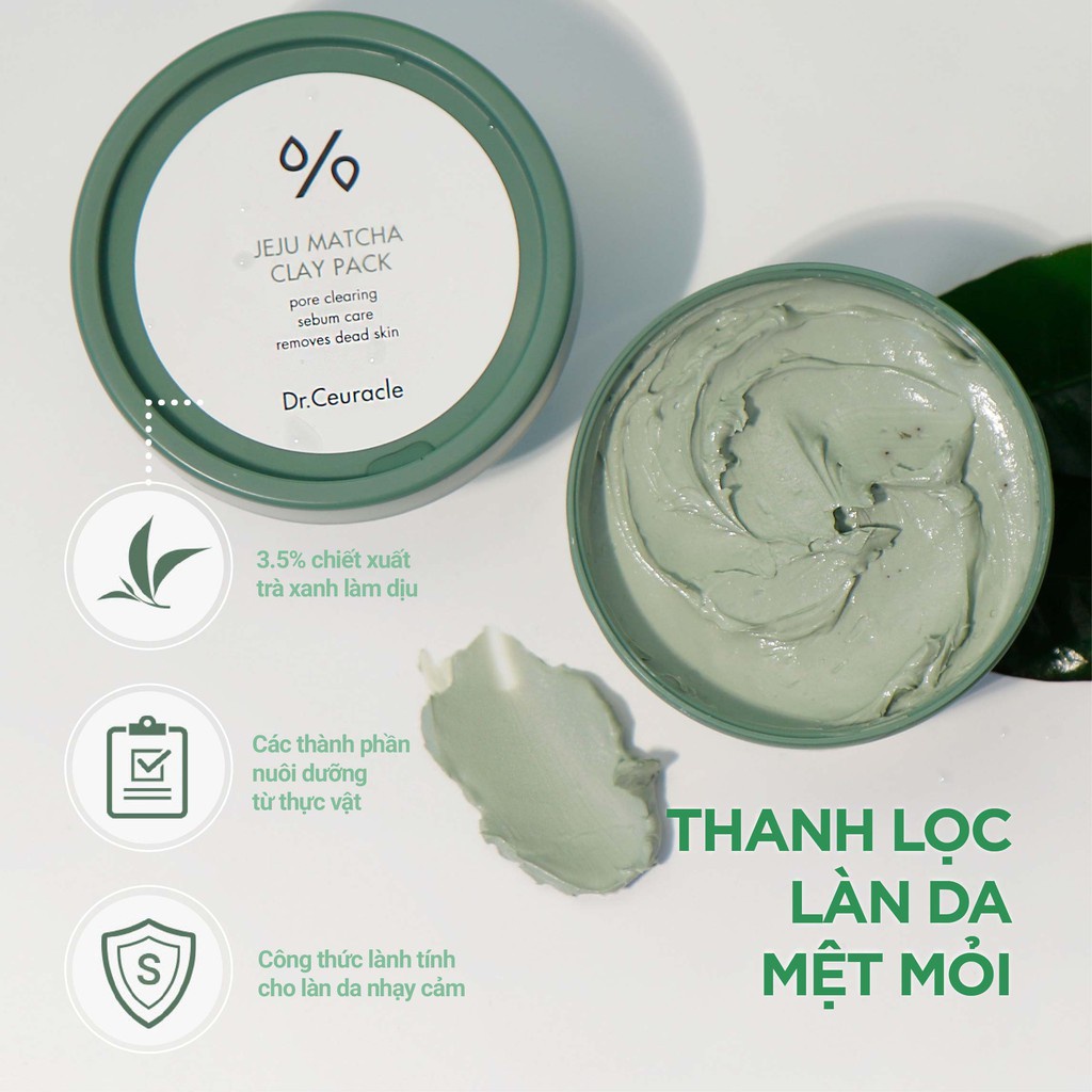 Mặt Nạ Đất Sét Trà Xanh Dr.Ceuracle Jeju Matcha Clay Mask 115g