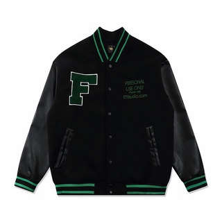 ÁO KHOÁC TOKI BOMBER KAKI TAY DA CHỮ F BLACK