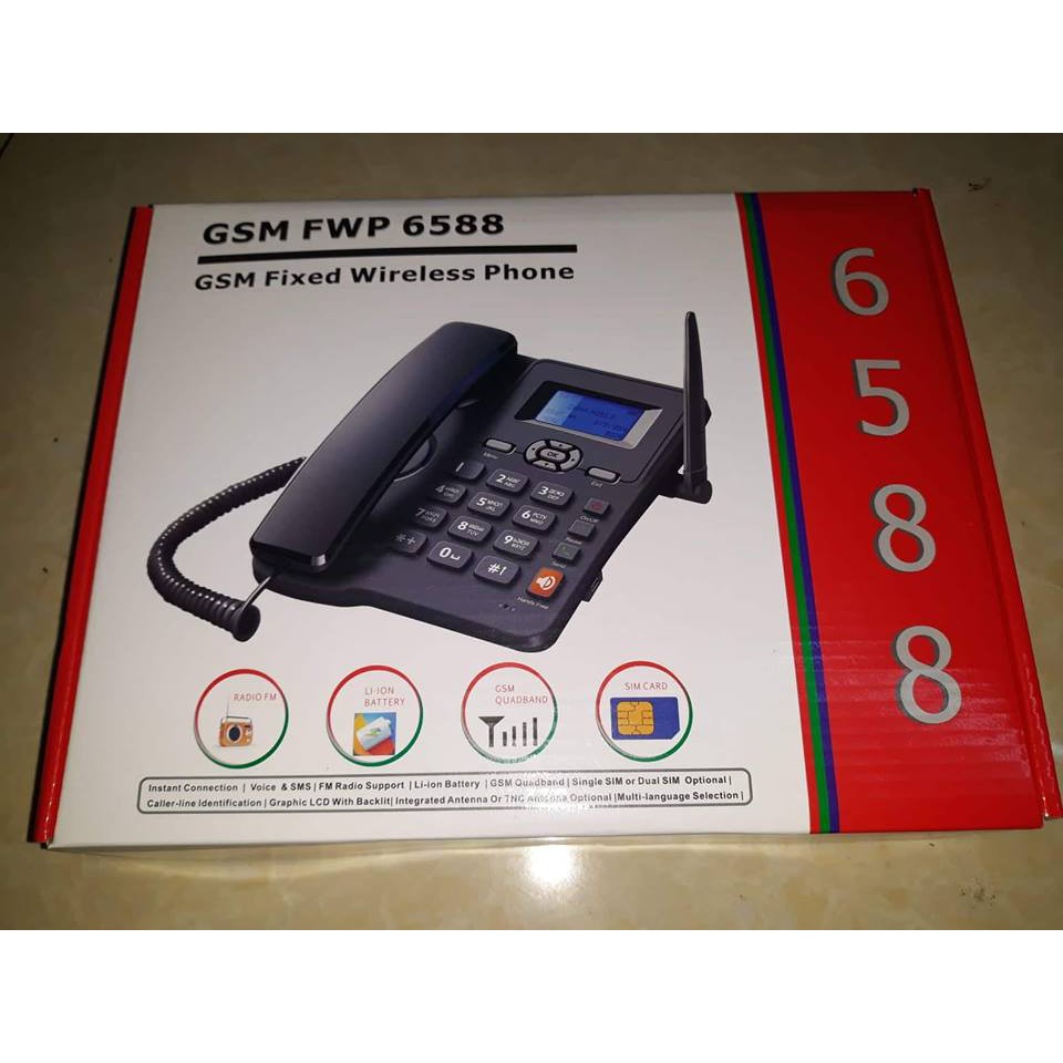 ĐIỆN THOẠI BÀN HOMEPHONE FWP 6588 2 SIM 2 SÓNG SỬ DỤNG SIM TẤT CẢ CÁC MẠNG