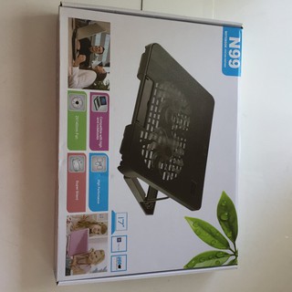 Đế tản nhiệt Laptop Cooling Pad N99 - 2 quạt, đèn led, đế nâng laptop từ 10-17 inch