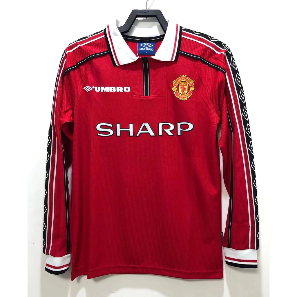 Áo Thun Bóng Đá Tay Dài Phong Cách Retro Manchester United Cho Nam