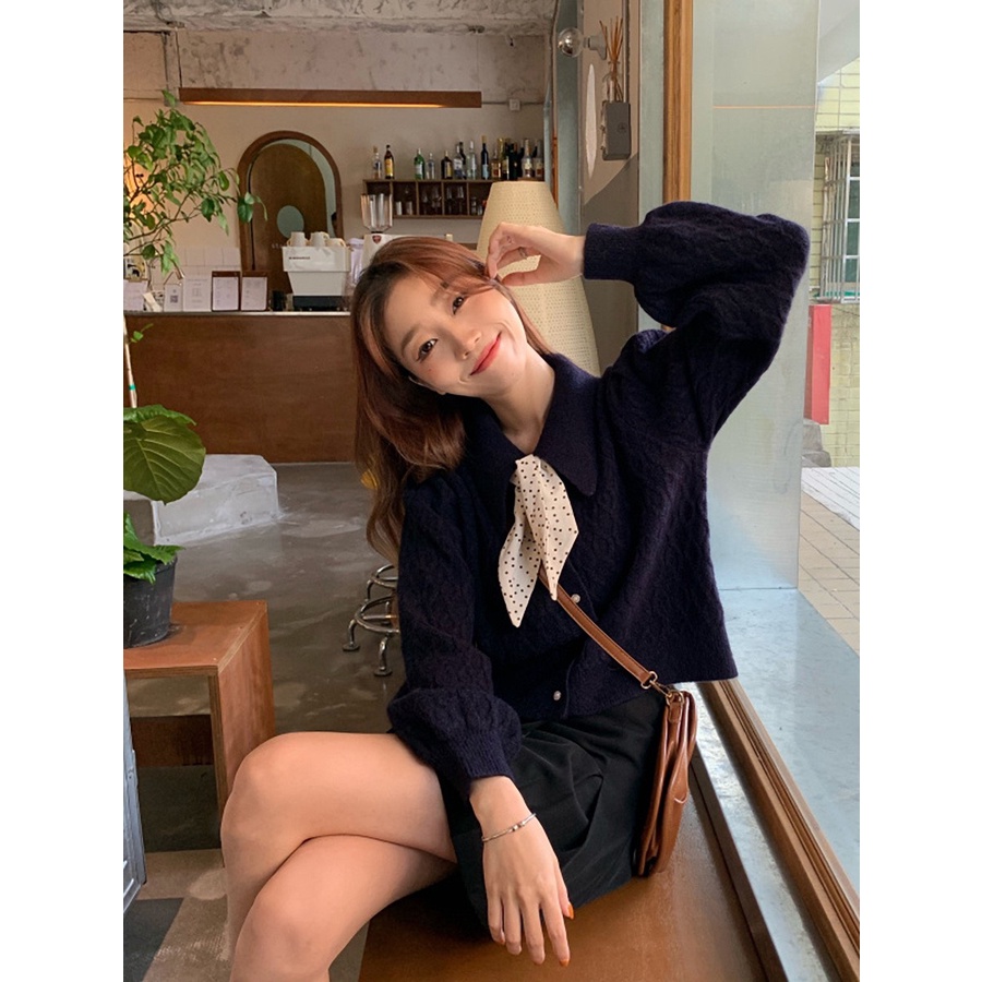[ÁO CHOÀNG] Cardigan Nữ Lông Cừu, Áo Len Kèm Khăn Nữ Mix Quần Chân Váy Siêu Sinh | BigBuy360 - bigbuy360.vn