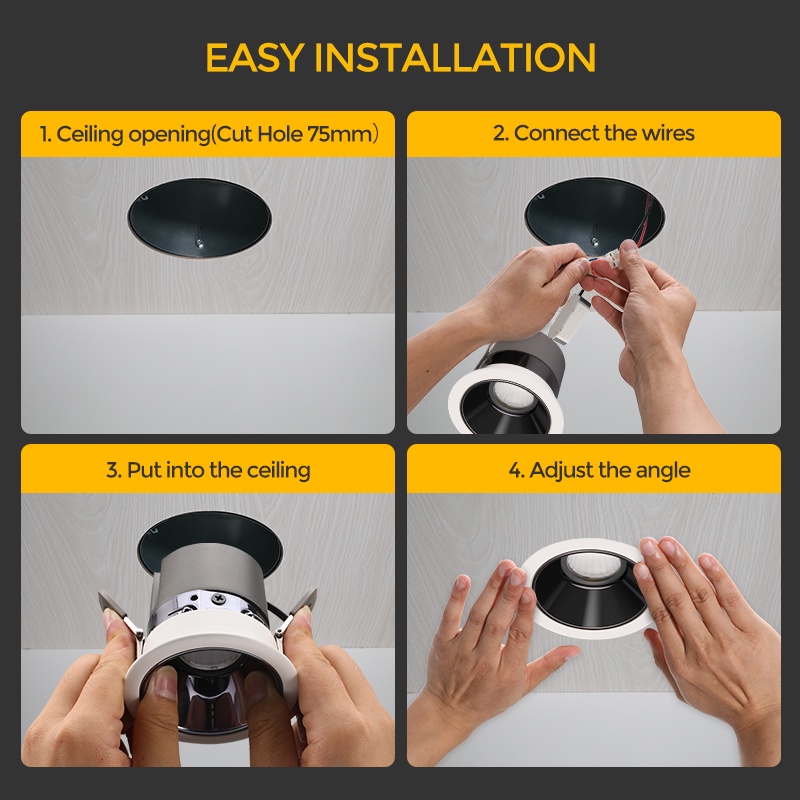 Đèn LED COB 5W 10W 12W 3000K / 4000K / 6500K Gắn Trần Nhà Trang Trí Phòng Khách