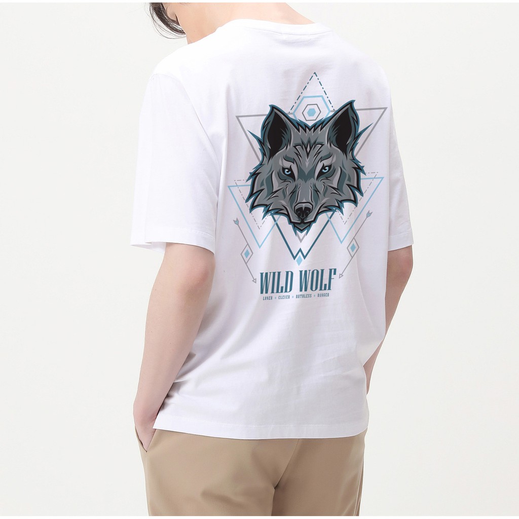 Áo Thun Cotton 100% Unisex Tay Lỡ Form Rộng - Wild Wolf