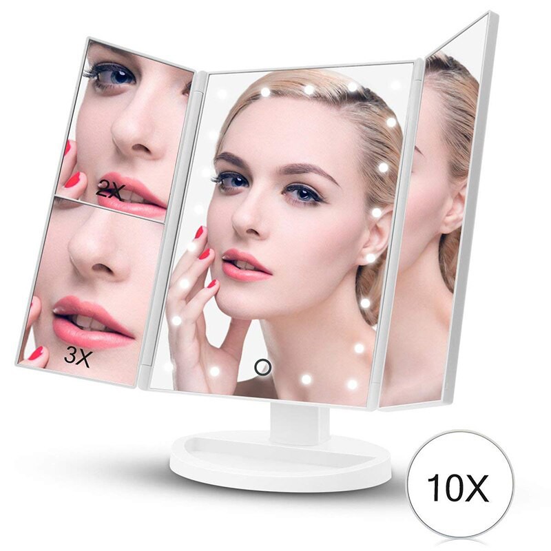 Professional LED Touch Screen Makeup Mirror 22 led 2X/3X Magnifying Mirrors Vani