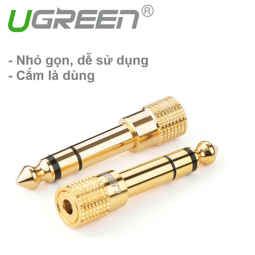 Đầu jack chuyển đổi âm thanh từ cổng 6.5mm đực sang cổng 3.5mm cái UGREEN 20503