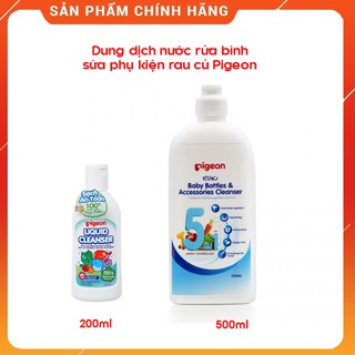 Dung dịch nước rửa bình sữa, phụ kiện, rau củ Pigeon Eco 500ml & 200ml chính hãng