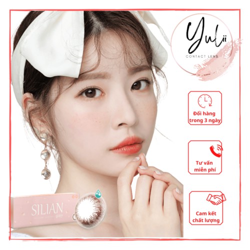 Lens cận ANN365 dùng 1 lần màu Hoa Nâu, kính áp tròng cận cao cấp an toàn cho mắt nhạy cảm Ann Silian | YULII LENS