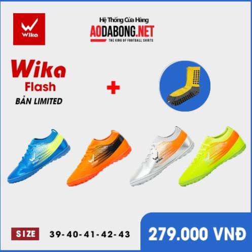 Giầy đá bóng, đá banh chính hãng Wika Flash sân cỏ, bền, đẹp. Tặng tất