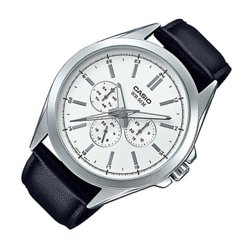 Đồng Hồ Nam Casio MTP-SW300L-7AV Dây Da Đen - Mặt Màu Trắng