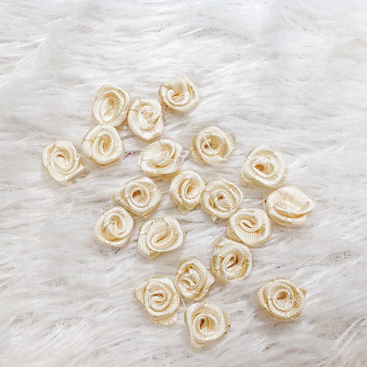 5 Bông hồng ruy băng 3D trang trí áo đầm váy dài nhiều màu thủ công handmade