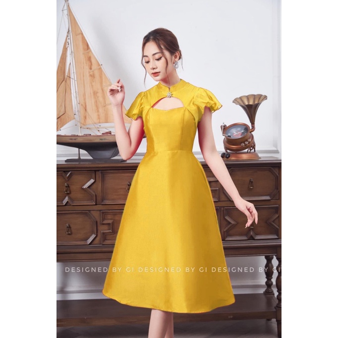 ĐẦM PHI CỨNG, FORM DÁNG A, CHẤT VẢI DỄ CHỊU, PHONG CÁCH TRUNG HOA, MẶC CỰC SANG TRỌNG UP shop valentina