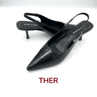 Giày cao gót nữ slingback đen basic cao 7cm