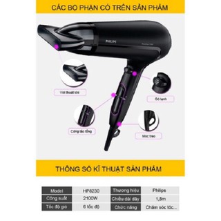 Máy sấy tóc Philips BHC020 công suất 1800W MD