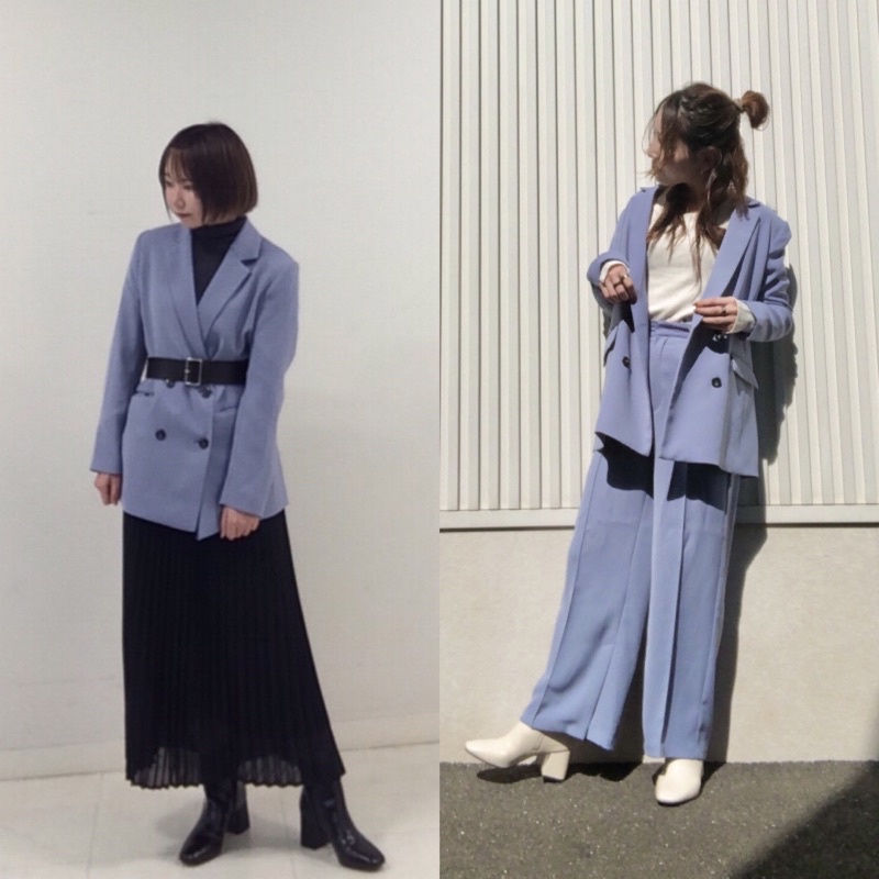 Áo khoác blazer nữ thắt đai thời trang, thanh lịch của GU - Nhật