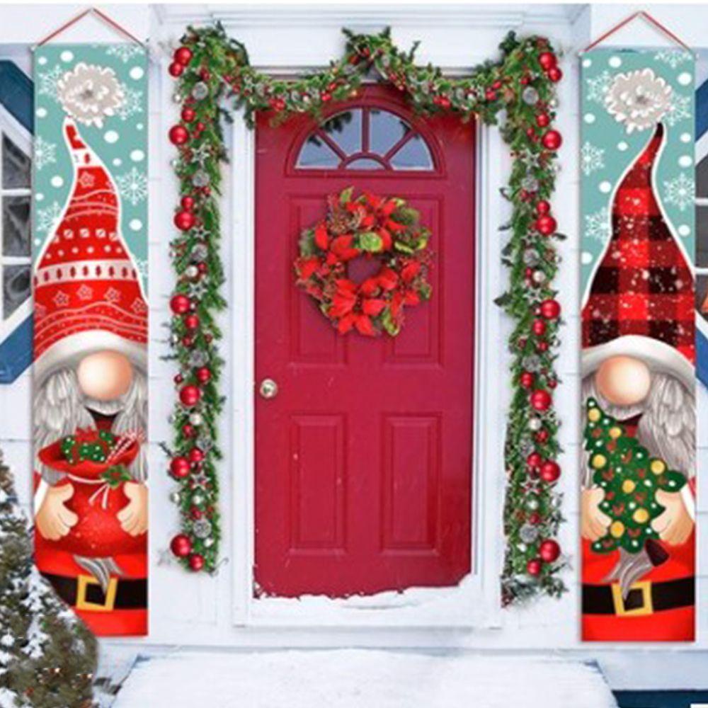 CONOPERY Cặp Đôi Trang Trí Cửa Phong Cách Giáng Sinh