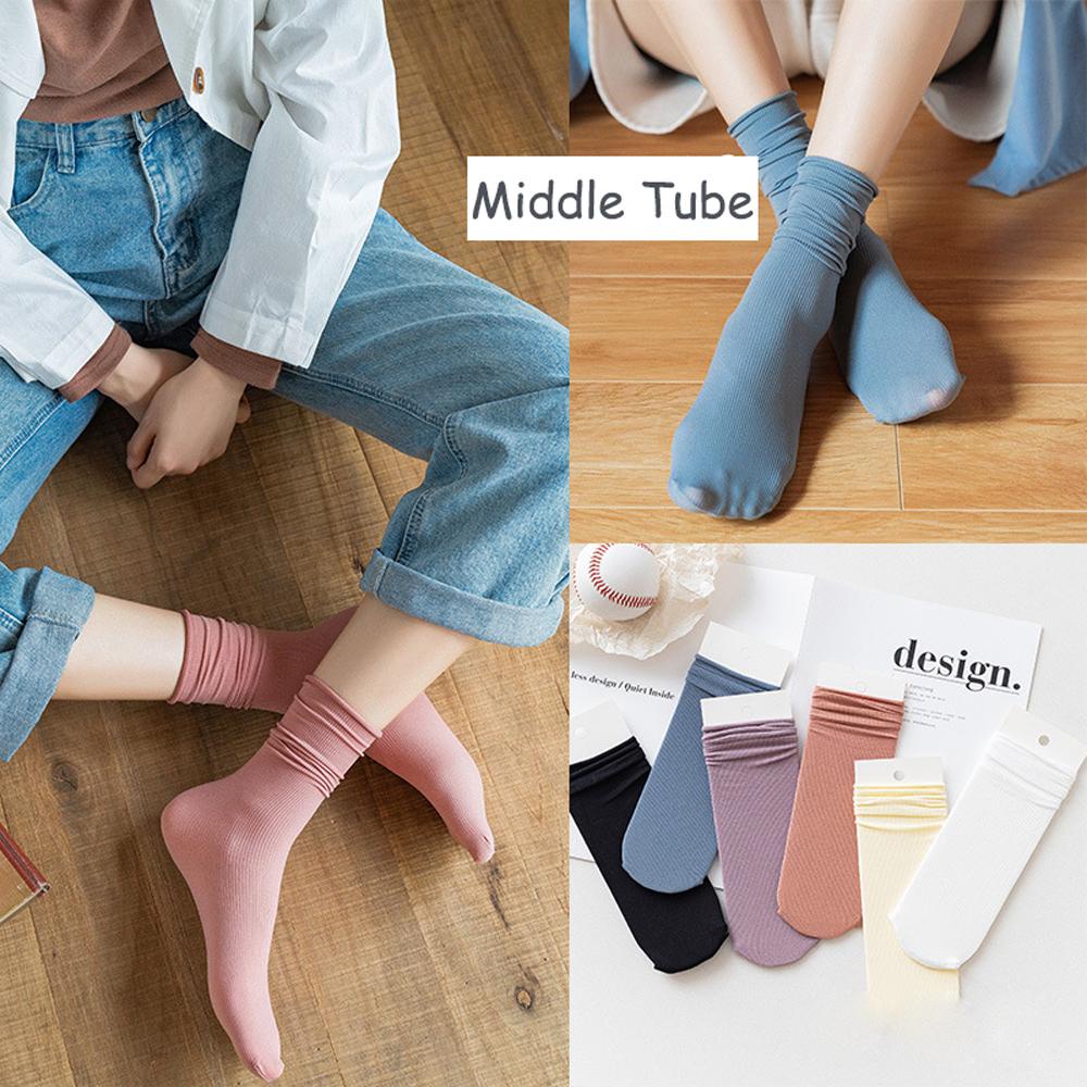 Đôi Vớ Co Giãn Màu Trơn Thoáng Khí Mới Cho Nữ