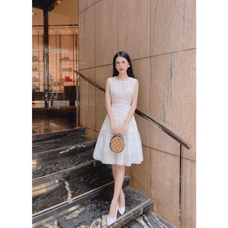 Váy đầm winx dress, đầm ren phối lụa, màu trắng sang trọng đi làm đi tiệc lemina