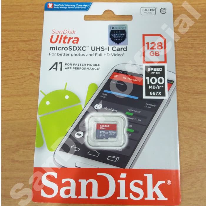 Thẻ Nhớ Sandisk Ultra Microsdxc Uhs-i Class 10 128gb 100mb / S A1 Chất Lượng Cao