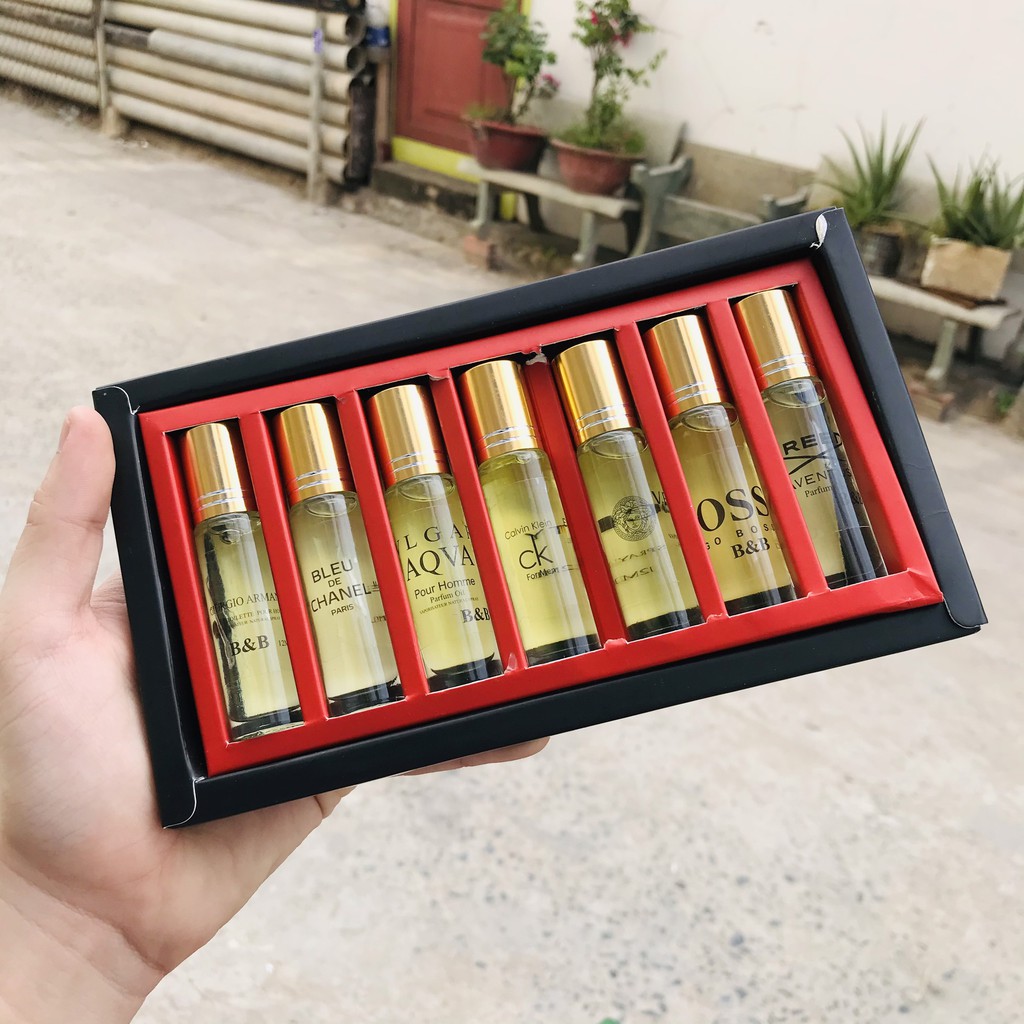 [Lưu hương 14 tiếng] Bộ 7 chai tinh dầu nước hoa Nam BB, hàng cao cấp, dạng lăn 12ml