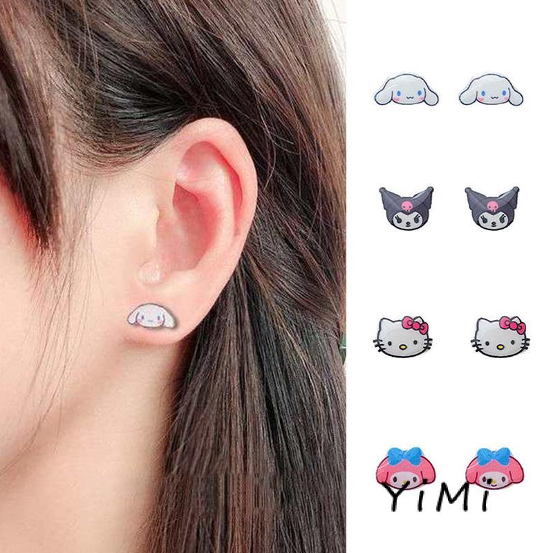 Vòng cổ/ Khuyên Tai Mặt Hình Kuromi Hoạt Hình Dễ Thương