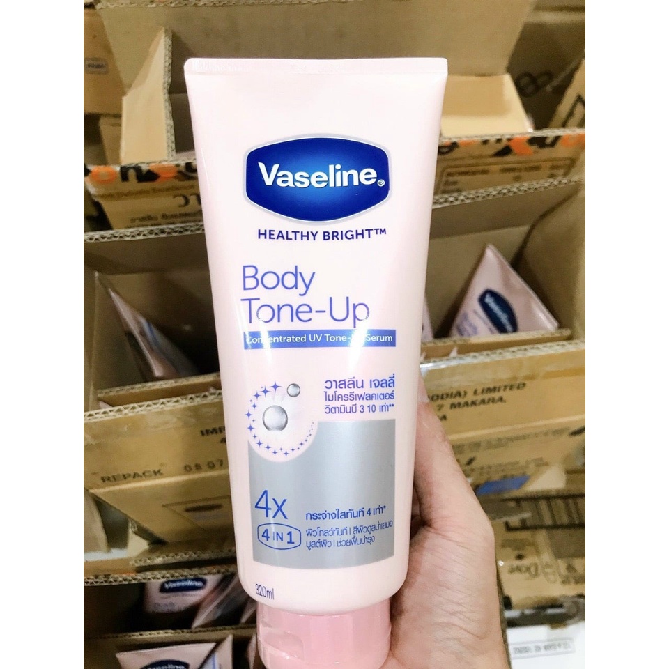 Sữa Dưỡng Thể Nâng Tone Vaseline Healthy Bright Body Tone-Up Concentrated UV Serum 320ML