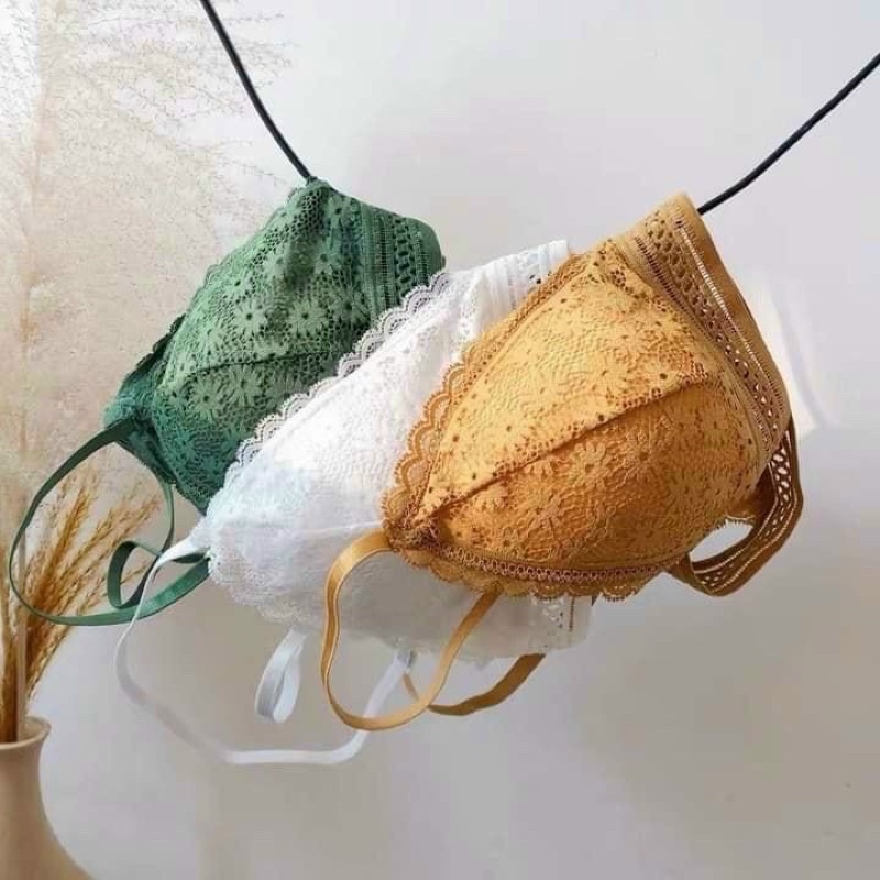Áo Bra Kiểu Pháp Ngàn Hoa Mút Mỏng Cài Sau 7338