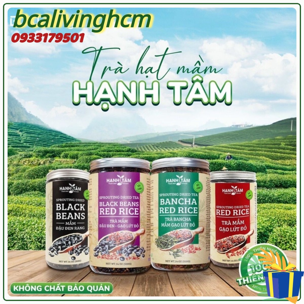 Trà Mầm Gạo Lứt đỏ Trà mầm đậu đen Trà bancha  Hạnh Tâm