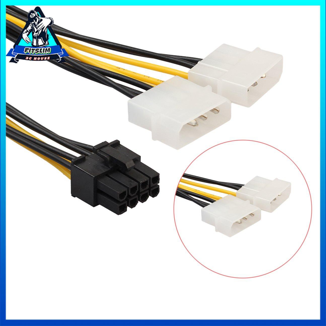 8 Pin / 6 + 2P đến Kép 4P Card đồ họa 4P Đầu nối dây nguồn Cáp nguồn di động