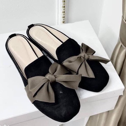 Giày nữ búp bê đính nữ xinh xắn màu đen shynstores