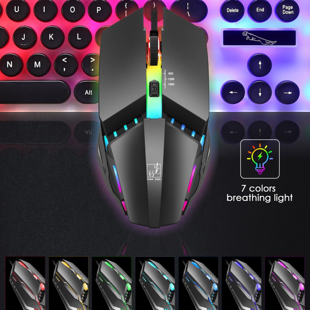 Chuột Gaming Hel + K3 Ergonomic Có Đèn Led Nhiều Màu Cho Pc