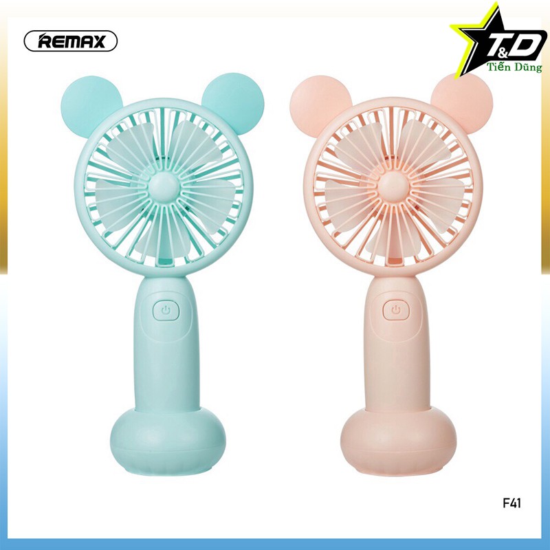 [Mã ELHA22 giảm 5% đơn 300K] Quạt cầm tay remax f41 handheld fan dòng 5 cách quạt xạc pin có đế chính hãng