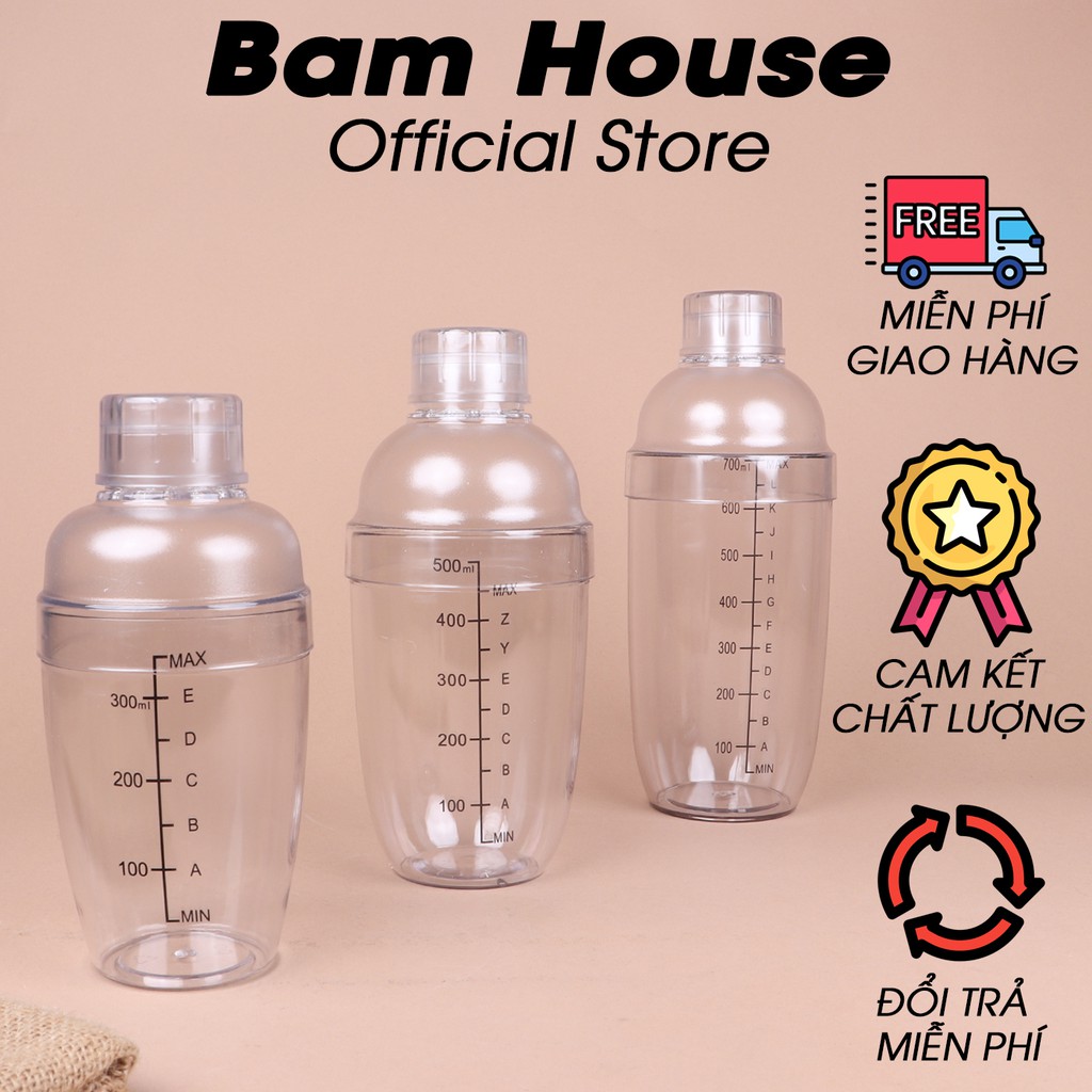 Bình lắc nhựa Bam House pha chế trà sữa và cocktail cao cấp siêu bền BLN01 - Gia dụng bếp
