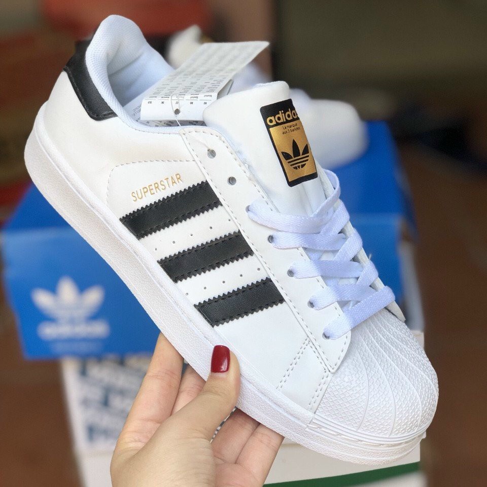 Giày Thể Thao adidas Superstar Trắng Sọc Đen Cao Cấp nam nữ full size 36-43