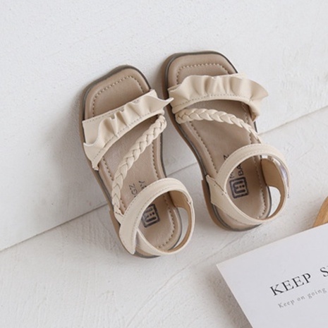 (Mới Full hộp)Dép sandal quai chéo đế mềm nhún nơ bèo cho bé gái từ 2 đến 7 tuổi chống trơn da PU cao cấp