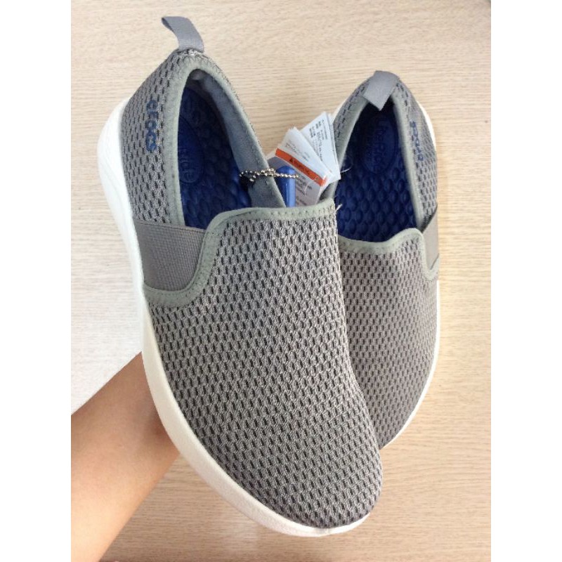 Giày nam slip on lưới hàng xịn màu xám