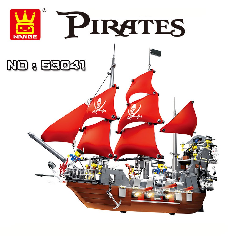 Đồ chơi Lắp ráp giáo dục Mô hình Wange 53041 Black Beard Pirate Ship Tàu cướp biển Râu đen