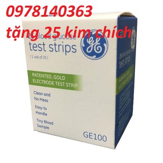 Que thử đường huyết ge100 hộp 25 que